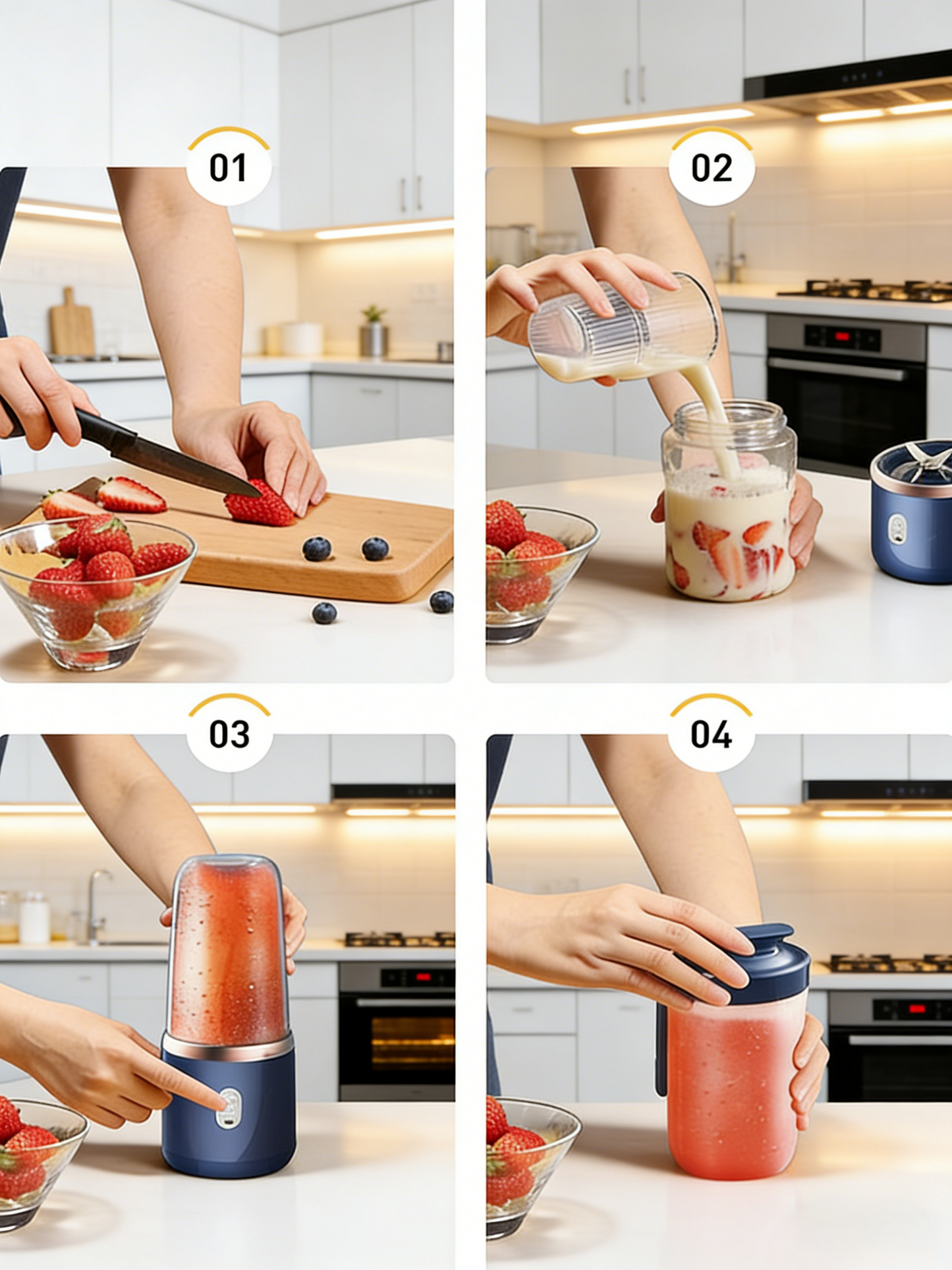 Portable Electric Personal Blender (One-Button Operation)