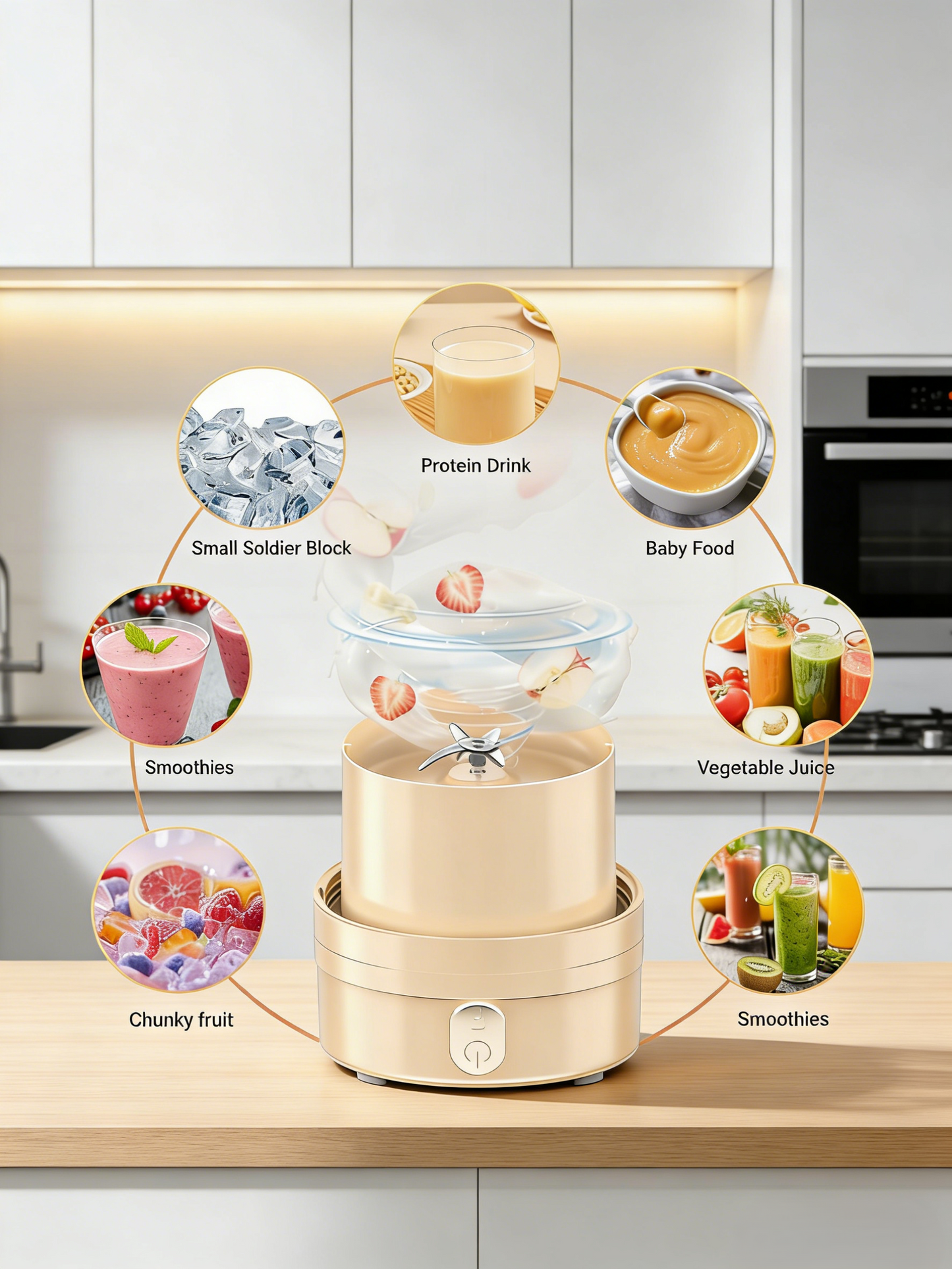 1000mL Portable Large-Capacity Electric Blender Bottle