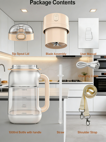 1000mL Portable Large-Capacity Electric Blender Bottle