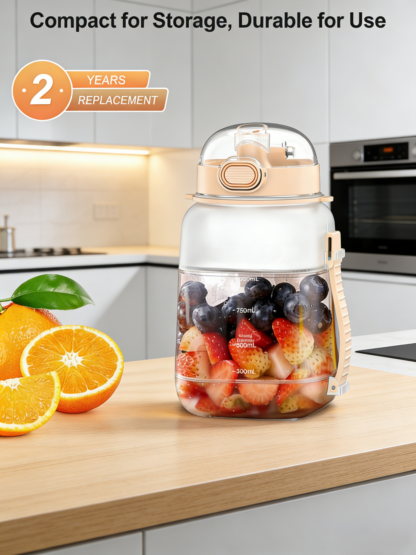 1000mL Portable Large-Capacity Electric Blender Bottle