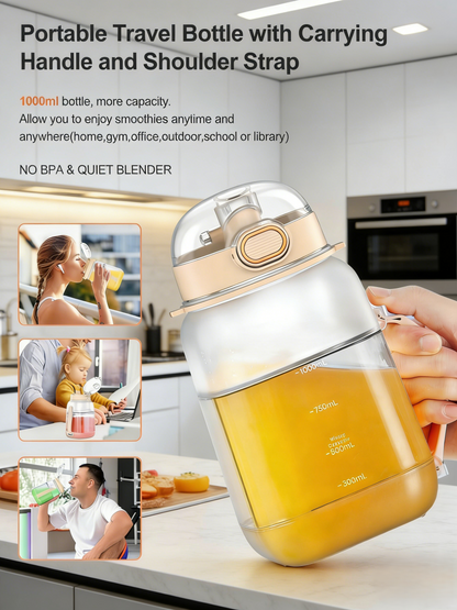 1000mL Portable Large-Capacity Electric Blender Bottle