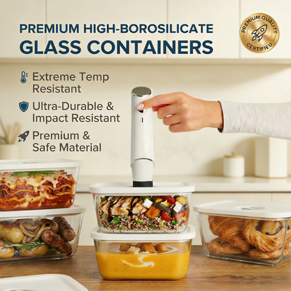 NESTIA ™ Wireless Sealer Bundle – Includes 6 Heavy-Duty Vacuum Pouches + 30 Extra Pouches (Complete Set)