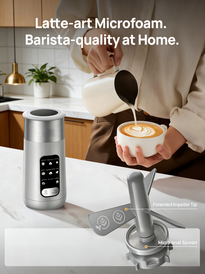 8-in-1 Electric Milk Frother (Dairy & Non-Dairy Compatible)