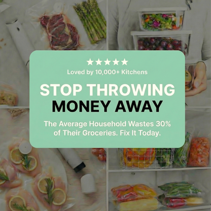 NESTIA ™ Wireless Sealer Bundle – Includes 6 Heavy-Duty Vacuum Pouches + 30 Extra Pouches (Complete Set)